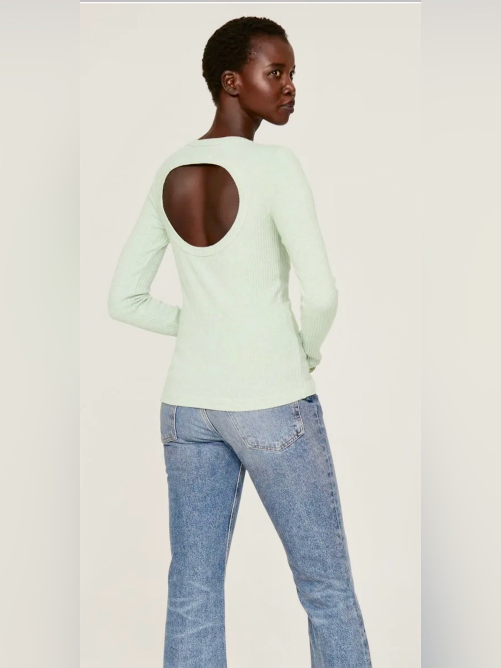 NWT - Citizens of Humanity Celeste Henley stretch rib top - cut out back - Picture 2 of 16